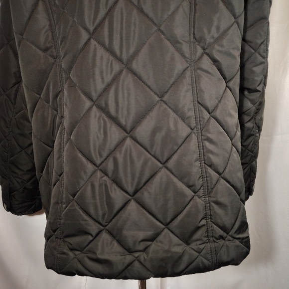 Isaac Mizrahi Puffer Jacket, Women Black Quilted, Leopard Lining, ZipUp, Pckts,M - Picture 9 of 16